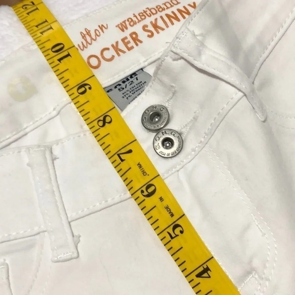 White Denim Jeans Low Waist‎ Skinny Leg Casual Pants Size 27 - Picture 8 of 9